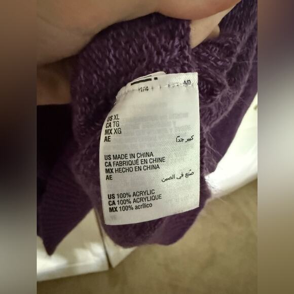 Karen Scott Women's Cowlneck Seamed Sweater Purple Knit Sweater Size XL - Picture 5 of 7